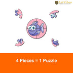 Artvibes Cute Sea Animals Premium Wooden Puzzles for Kids | Jigsaw Puzzles for Kids Age 2-5 | 4 Piece Puzzles | Toddlers Wooden Puzzle (PZ_607NV), Set of 6