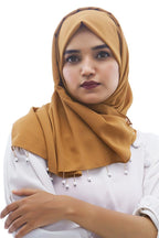 Urshia Georgette Pearl Hijab With Moti Latkan and Diamond Accents (Mustard)