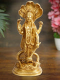 ARTVARKO Brass Big Lord Vishnu Idol Standing On Sheshnag, Bhagwan Murti Venkatesh Lakshmi Narayan Sculpture Decorative Idols Statue for Home Décor Mandir Pooja Temple Gift 17 Inch.