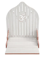 kriyanta Handcrafted Wooden Temple Mandir Pooja Ghar Temple for Home and Office Beautiful Wooden Temple. (White)