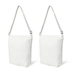 ADYAN Canvas Bag Pack of 2 Cotton 12 Oz Reusable Canvas Tote Bag for Shopping Grocery DIY Painting and Crafts (Milky White)