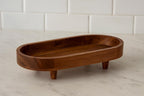D&G Homes Wooden Serving Trays, Large Sheesham Wood Serving Tray with Legs,13 x 6 x 2 in, Stackable Platters for Serving Cakes, Pastries, Snacks, Breakfast, Coffee Table, Party, Home Décor