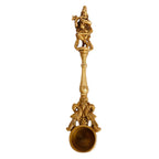 ARTVARKO Krishna Havan Spoon Brass Idol Sculpture Ritual Achmani Spoon Showpiece 9.5 Inch