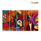 VIBECRAFTS Dance & Music Instruments Canvas Wall Painting Set of Five For Home|Office|Living Room|Gift (PTVC5Pcs4_8626)