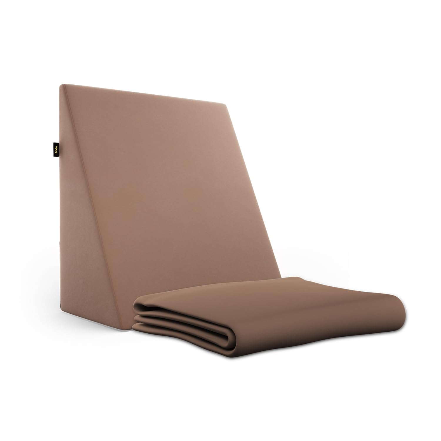Frido Wedge Plus Cushion Cover | Ultrasoft, Breathable & Cool Pillow Cover | Aesthetic Pillow Cover for Home | Durable & Machine Washable | Light Caramel