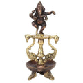 SVARUP Antique Brass Dancing Ganesh Diya: Perfect for Puja Room, Table Decor & Diwali Gift.