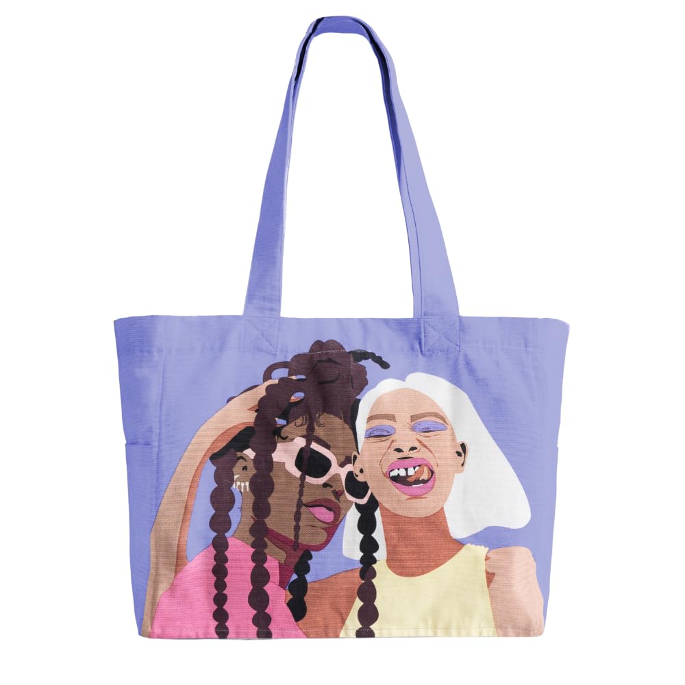 Eco Right Large Canvas Tote Bags for Women, Beach Bags, Travel Bag for Women with Outer Pockets & Inner Zipper Pocket