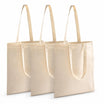 100% Natural Cotton Tote Bag (14x16 Inch, Pack of 3) | Eco-Friendly Reusable Canvas Grocery Shopping Bag | Washable Heavy-Duty Cloth Shoulder Jhola Bag for Women & Men