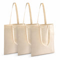 100% Natural Cotton Tote Bag (14x16 Inch, Pack of 3) | Eco-Friendly Reusable Canvas Grocery Shopping Bag | Washable Heavy-Duty Cloth Shoulder Jhola Bag for Women & Men
