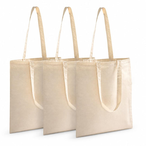 100% Natural Cotton Tote Bag (14x16 Inch, Pack of 3) | Eco-Friendly Reusable Canvas Grocery Shopping Bag | Washable Heavy-Duty Cloth Shoulder Jhola Bag for Women & Men