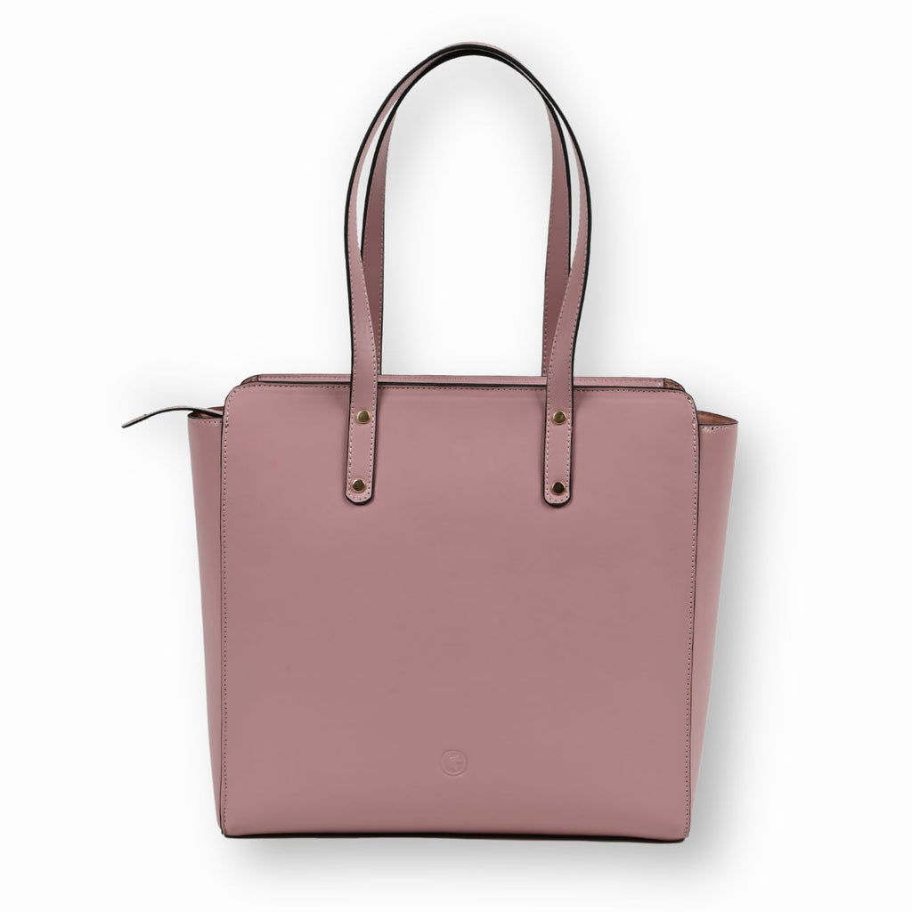 The Gusto Beyond Plus - Premium Vegan Leather Tote Bag for Women, Big Size, Pink | Stylish Handbag for women with Zip Closure | Fit for Office Bag, College, Travel Use | Handcrafted in India