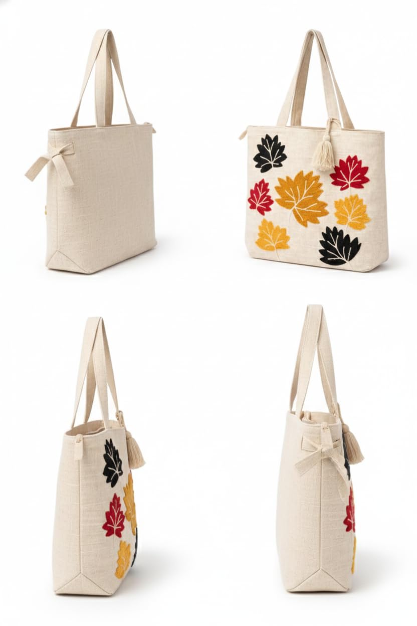 OLL OO LA LA BEAUTY Canvas Tote Bag for Women | Tote Bag | Pinterest Shoulder Bag | Cotton Shoulder Bag | Boho Tote Bags | Casual Daily Use Handbag for Office, College, Shopping & Travel - DGSN-09