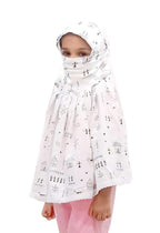Hetzon Sales Female Cotton Girl's Scarf | Made for Full Face & Head Cover | Hair Face & Sun Protection | Dust Protection, White