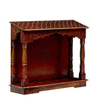 CRAFT TREE Wooden Handpainted Hut Pooja Mandir in Copper Finish