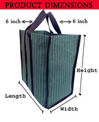 MetDeals Waterproof Cotton Canvas Super Strong Heavy Duty Milk Bag/Shopping Bags/Grocery Bag/Vegetable Bag with Reinforced Handles & Thick Bottom for Strength (Green,17X11X17 Inch) Pack of 2