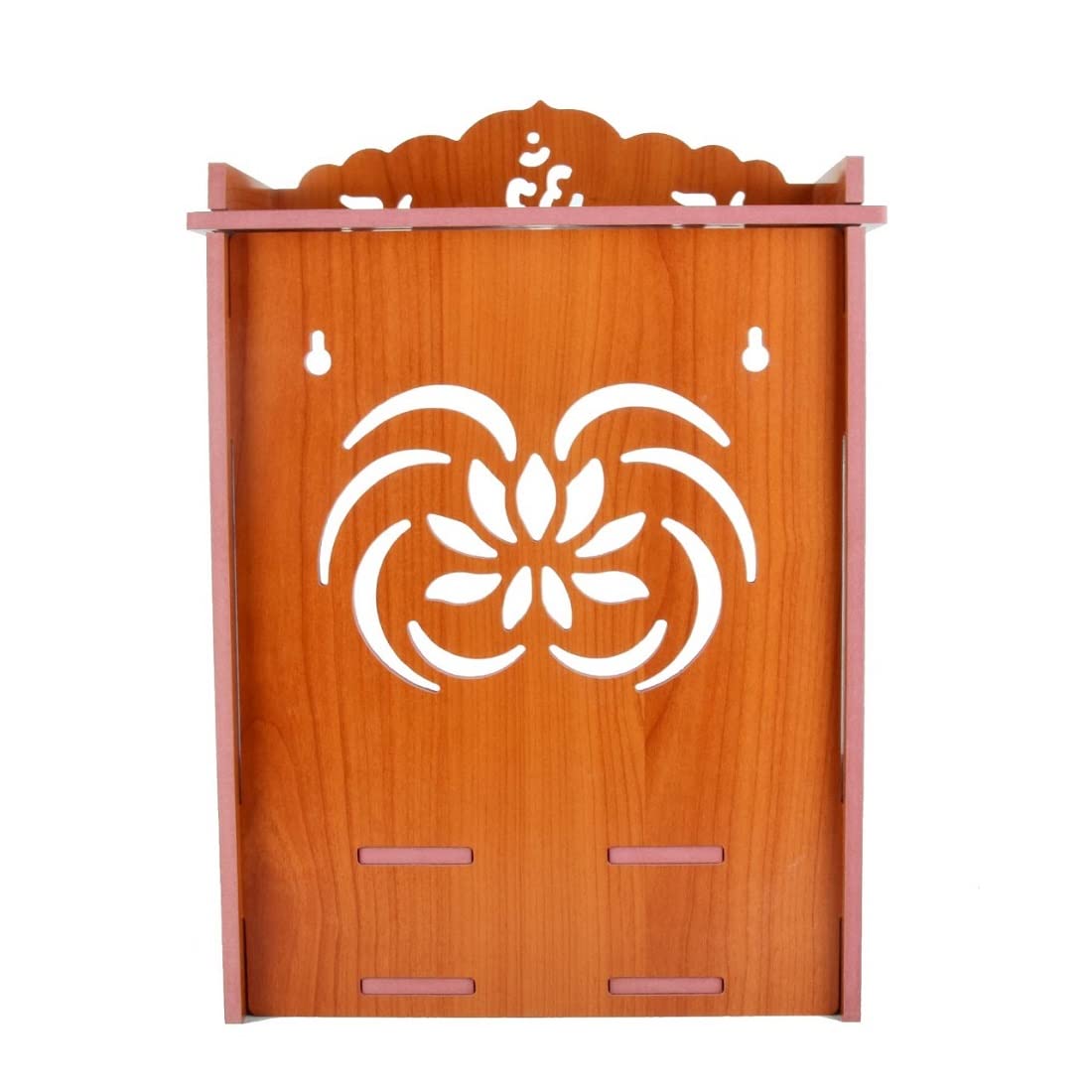 YIXT Handcrafted Wooden Temple with Doors & Drawer Storage | Big Size Pooja Mandir for Home Decoration