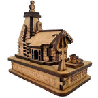 ANI DIVINE Kedarnath Temple The Place of Light in Wood Miniature Small | Hand Crafted Wooden Temple for Gifting, ShowPiece, Temple