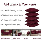 RD TREND® Cushion Cover Set of 5, Decorative Sofa Living Room Home Square Cushion Covers 16 Inch x 16 Inch, Aesthetic Corduroy Striped Double Sided (Marron,Pack of 5)