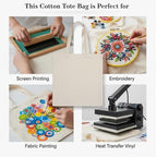 VORNIC 14x16 Inch Plain Canvas Tote Bag | 10 Pcs | 100% Organic Reusable 250 GSM Cotton Handbag for Shopping, Daily Use, Grocery, Craft Diy Painting and Storage