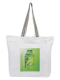 WOTM On The Move Tote | Premium Printed Cotton Canvas Tote Bag with Zipper & Inside Pocket, Stylish Everyday Travel Bag for Work, College, Office, Travel, Shopping (Say no to plastic)