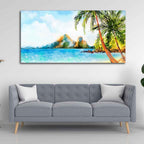 VIBECRAFTS Canvas Paintings for Living Room Drawing Room Premium Canvas Wall Painting of Beautiful Beach Scenery for Home|Office|Gift(PTVCH_2358)