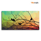 VIBECRAFTS Canvas Paintings for Living Room Drawing Room Birds On Branch Abstract Canvas Wall Painting Fitted With Wooden Frame for Home | Office | Gift (PTVCH_2435)