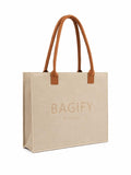 Bagify by Harly Premium Felt Tote Bag for Shopping & Office,Beige Cream