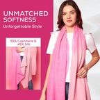 Graziemille Pure Pashmina For Women Ombre Salmon/Pink XL