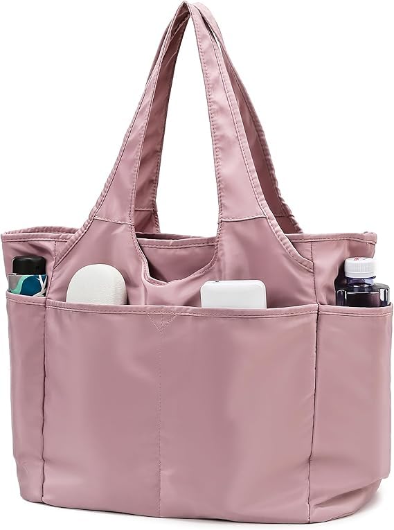 Voroly Tote Bag Women Casual Handbag Shoulder Bag Purses with Zipper and Pockets for Work School Gym Travel Shopping (PINK)