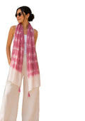 ESTA Women Scarf|Stole For Women|Scarf For Women Stylish|Stall For Women|Modern chic Face Cover Head Wrap |Tie-Dye Ombre Printed Tassel Stole pink.whte color|180x50cm