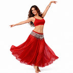 VRITRAZ Women's Belly Dance Tower Shape Metal Hip Scarf (Chain Silver) | Festival Costume Belt, Belly Dance Practice, Bollywood Stage Performance