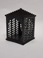 Attractive Craft Store MDF Temple for Car Dashboard & Home Decor | Traditional Wooden Mandir for Idols and Decorative Spiritual Altar | Black | Pack of 2