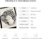 CAPICHINO Women Silk Scarf Necklace Magnetic Buckle with Rhinestone Small Neckerchief Clavicle Chain Headdress Pendant Scarf (Black White 2)