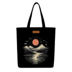 The Purple Tree Eco-Friendly Canvas Tote Bag, Sustainable, Reusable Shopping, Beach, Travel or Everyday Tote, Wide Tote Bag, Midnight Sun