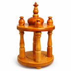 Handcrafted Wooden Mini Temple for Home | Traditional Pooja Mandir with Fine Detailing | Ideal for Home Decor, Prayer & Gifting