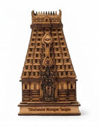 ATTRACTIVE CRAFT STORE Wooden Temple Gopuram Miniature Showpiece – 6.5 Inch Handcrafted Tiruchendur Murugan Temple Replica | Pooja Mandir Decor, Home Altar, Housewarming & Diwali Gift