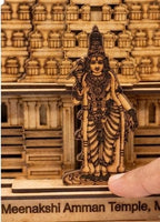 Meenakshi Amman Temple Madurai 3D Wooden Model – 10 Inch MDF Gopuram Miniature Replica | Hindu Temple Showpiece for Home Temple, Office Desk, Pooja Room Decor & Housewarming Gift