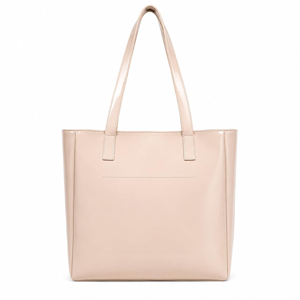 IRMAO Women's Patent PU Leather Tote Bag | Large Shoulder Handbag for Office, Shopping, College & Travel | Glossy Stylish Ladies Handbag with Spacious Compartments