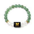 A&S Ventures Mithun Rashi Zodiac Bracelet | Green Aventurine & Milky Quartz Natural Stone Handband | Gemini Horoscope Bracelet Handmade Gemstone Jewelry for Daily Wear