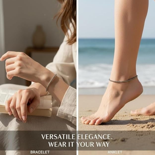 Arihant Gems & Jewels® Natural Pyrite Anklet for Women & Men | Healing Crystal Stone Anklet | Wealth, Protection & Positive Energy Bracelet | Adjustable Handmade Gemstone Jewelry.