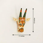 ATRANGI STUDIO Handpainted Wooden Cow Head Wall Decor | Ethnic Wall Art | Symbol of Prosperity | Wall Hanging for Home, Temple & Puja Room | Ready to Hang | 12 Inch, White