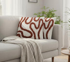 Furnistitchs Premium Decorative Throw Cushion Pillow Cover Boho Home Decor - Living Room Bedroom Couch Sofa Cushion Covers 16 inch x 16 inch (1, Rust Zigzag)