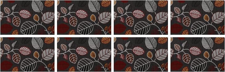 PRAKARTIK BY INDUARTS Black Leaves Eco-Friendly Cotton Dining Table mats – Reusable, Machine Washable, Everyday Use Black Rectangular Placemats, Set of 8 (33x47 cm) Kafalo