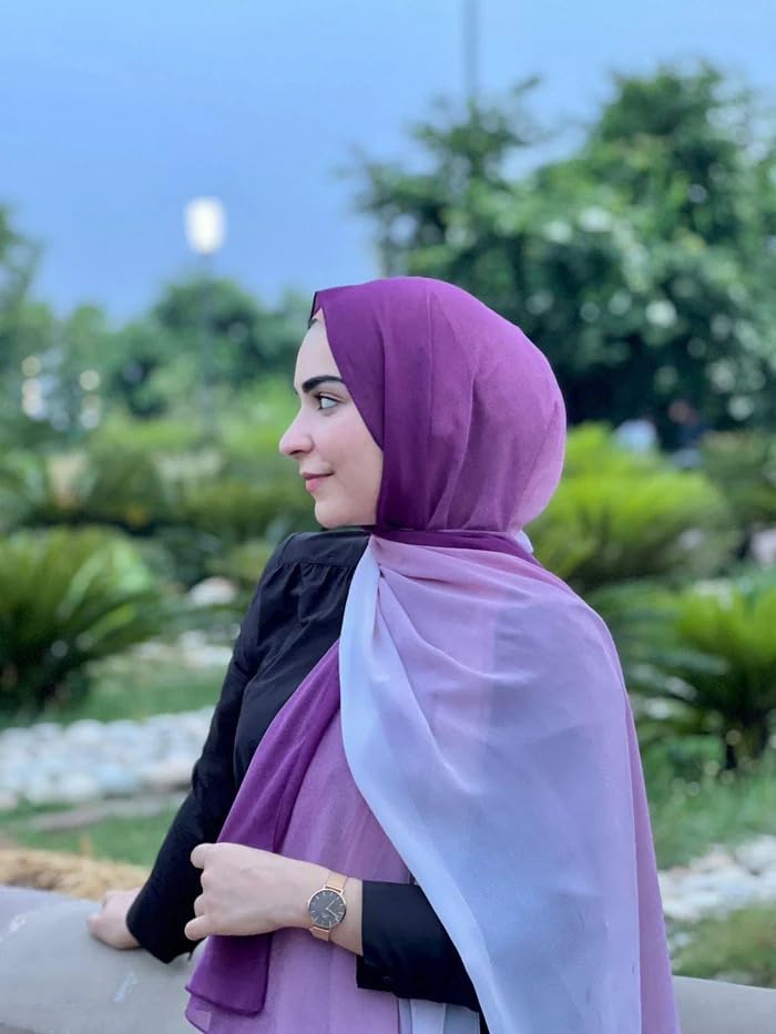URSHIA Malaysian Georgette Ombre Hijab Scarf Dual Shade 170x70 cm