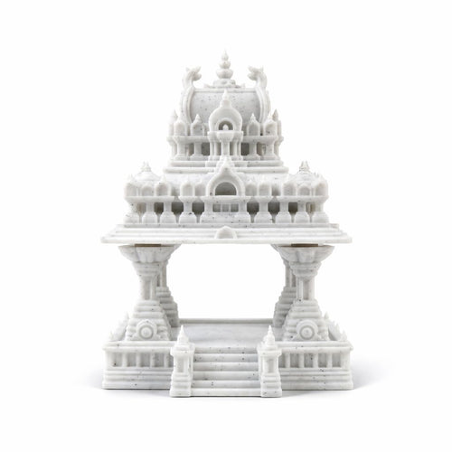 3D Printed Mini Temple Mandir for Home Decor & Return Gifts | Detachable Top Dome | 4 Colors | 3 Sizes (Marble White, Small)