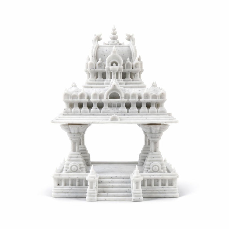 3D Printed Mini Temple Mandir for Home Decor & Return Gifts | Detachable Top Dome | 4 Colors | 3 Sizes (Marble White, Small)
