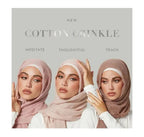 IBA ISBA COLLECTIONS Women's Crinkle Cotton Scarf, Stoles, Hijab (80 x 190 Cms) (Peach Beige)