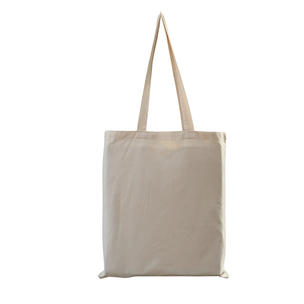 Mantooo Shopping Cotton Plain Tote Bags 14/16 inch with Long Handles| Grocery Bag | 15 kg Carrying Capacity | Unisex | Easy to Wash | Professionally Stitched | Pack of 10