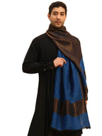 Pashmoda Men Midnight Bronze Reversible Zari Moonlight Fine Wool Stole (Size-28x80in, 71x203cm) MZSST04
