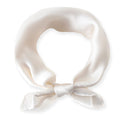 Ciormis 100% Mulberry Silk Scarf-Women's 21''/27''Square Silk Hair Head Scarf Neckerchief with Gift Packaged, 21''x 21''-style 05-ivory, 21''x 21''